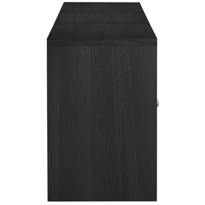 Vero Black Solid Wood And Oak Veneer 3pc. Sideboard/Buffet