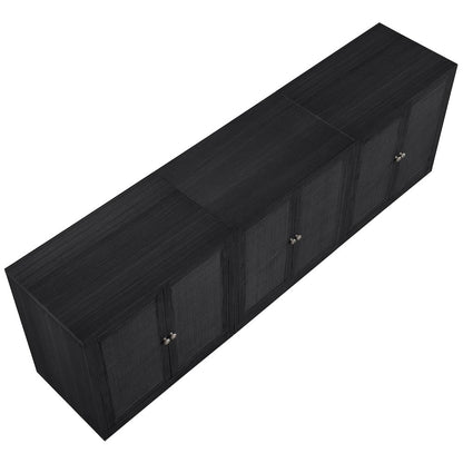 Vero Black Solid Wood And Oak Veneer 3pc. Sideboard/Buffet