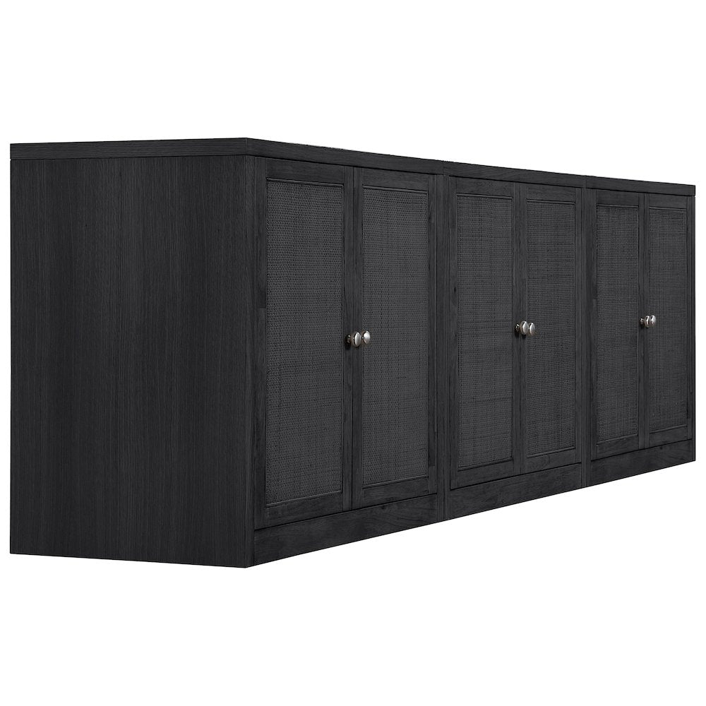 Vero Black Solid Wood And Oak Veneer 3pc. Sideboard/Buffet