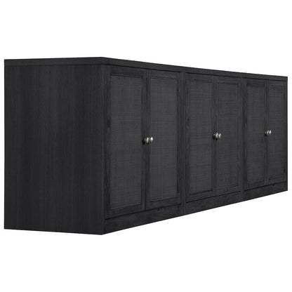 Vero Black Solid Wood And Oak Veneer 3pc. Sideboard/Buffet