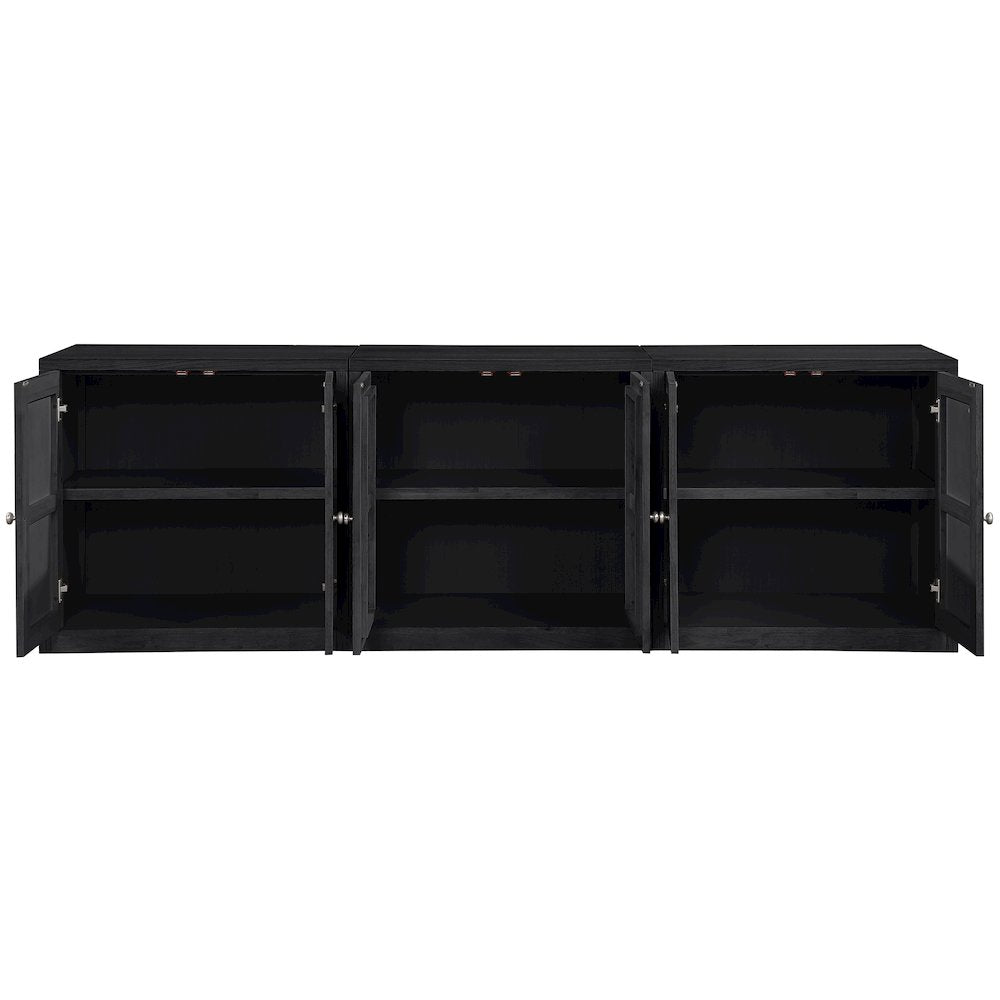 Vero Black Solid Wood And Oak Veneer 3pc. Sideboard/Buffet