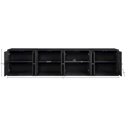 Vero Black Solid Wood And Oak Veneer 4pc. Sideboard/Buffet