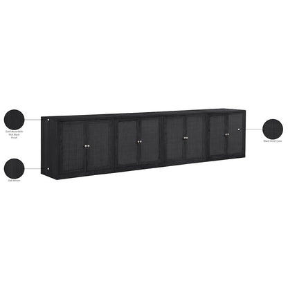 Vero Black Solid Wood And Oak Veneer 4pc. Sideboard/Buffet