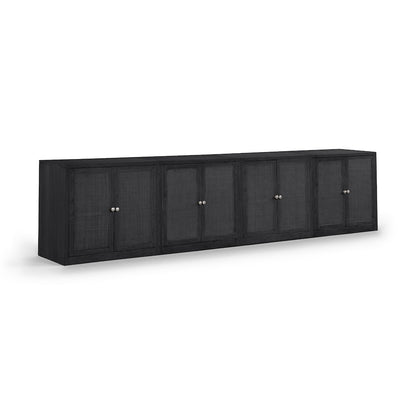 Vero Black Solid Wood And Oak Veneer 4pc. Sideboard/Buffet