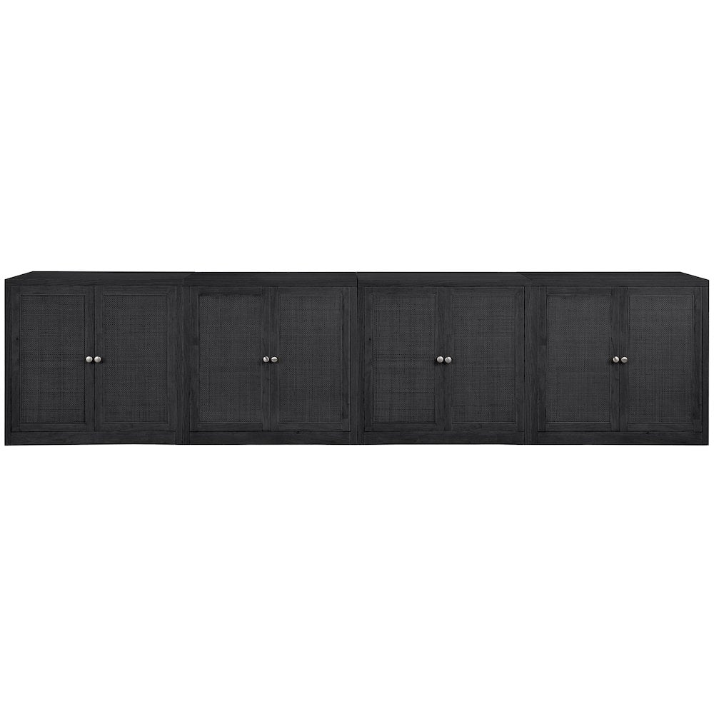 Vero Black Solid Wood And Oak Veneer 4pc. Sideboard/Buffet