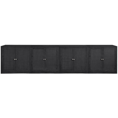 Vero Black Solid Wood And Oak Veneer 4pc. Sideboard/Buffet