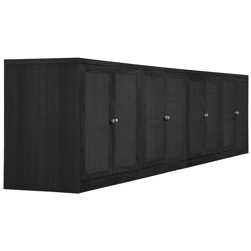 Vero Black Solid Wood And Oak Veneer 4pc. Sideboard/Buffet
