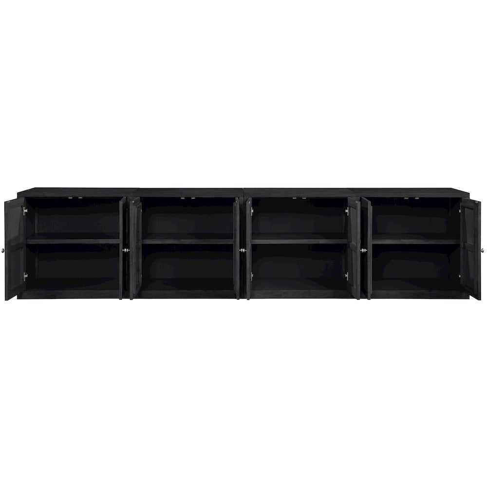 Vero Black Solid Wood And Oak Veneer 4pc. Sideboard/Buffet