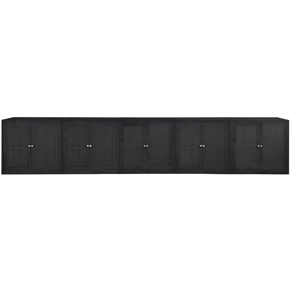 Vero Black Solid Wood And Oak Veneer 5pc. Sideboard/Buffet
