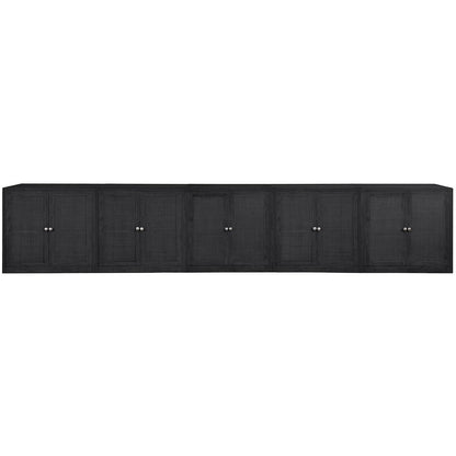 Vero Black Solid Wood And Oak Veneer 5pc. Sideboard/Buffet
