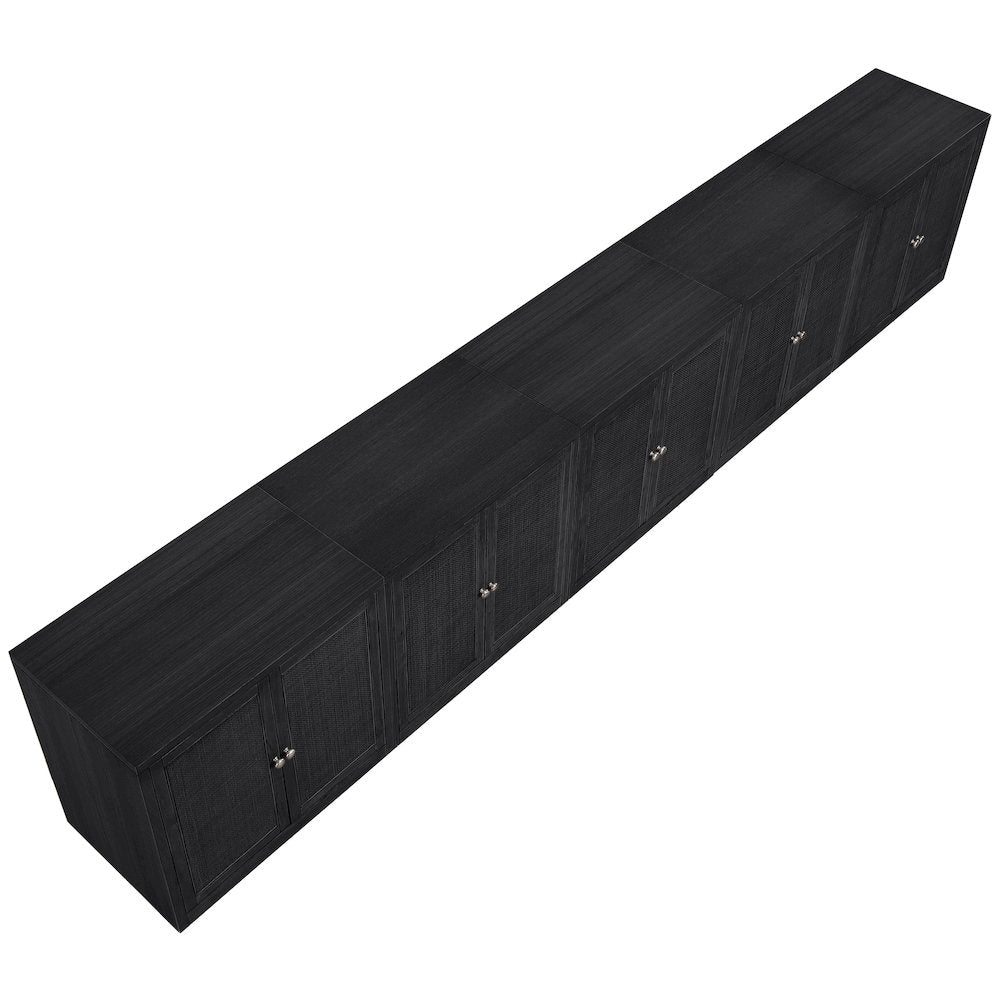 Vero Black Solid Wood And Oak Veneer 5pc. Sideboard/Buffet