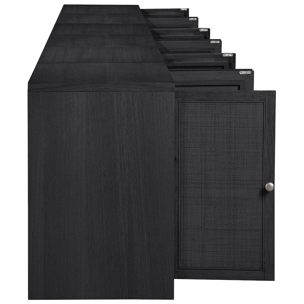 Vero Black Solid Wood And Oak Veneer 5pc. Sideboard/Buffet