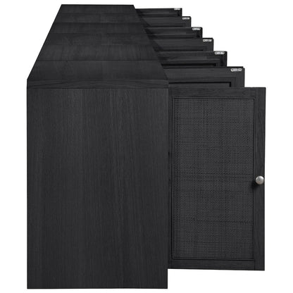 Vero Black Solid Wood And Oak Veneer 5pc. Sideboard/Buffet