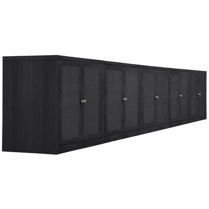 Vero Black Solid Wood And Oak Veneer 5pc. Sideboard/Buffet