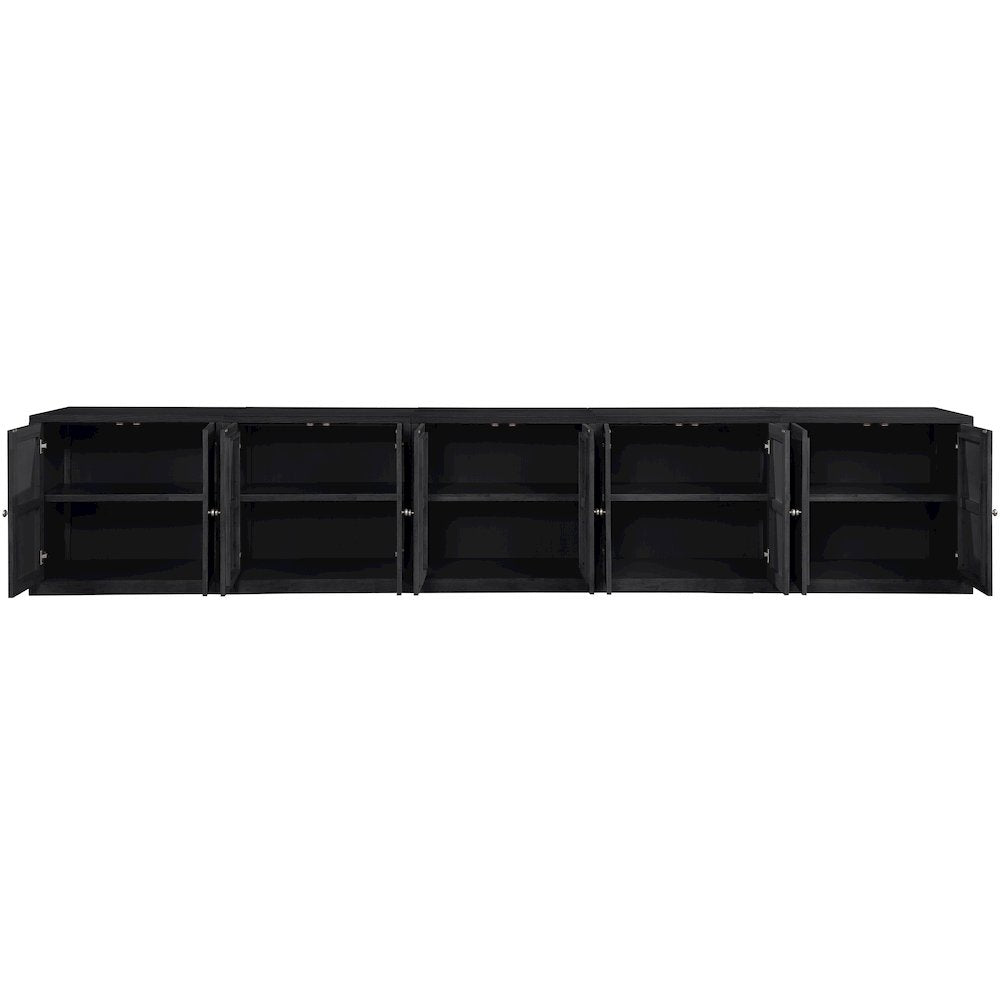 Vero Black Solid Wood And Oak Veneer 5pc. Sideboard/Buffet