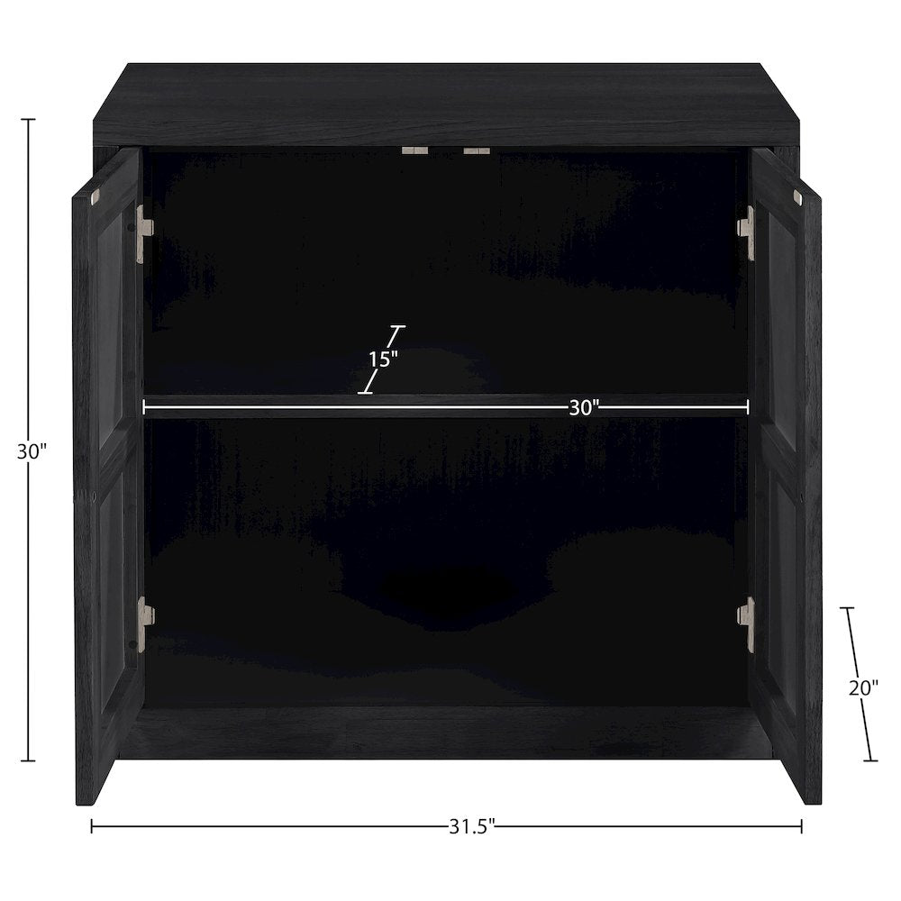 Vero Black Solid Wood And Oak Veneer Sideboard/Buffet