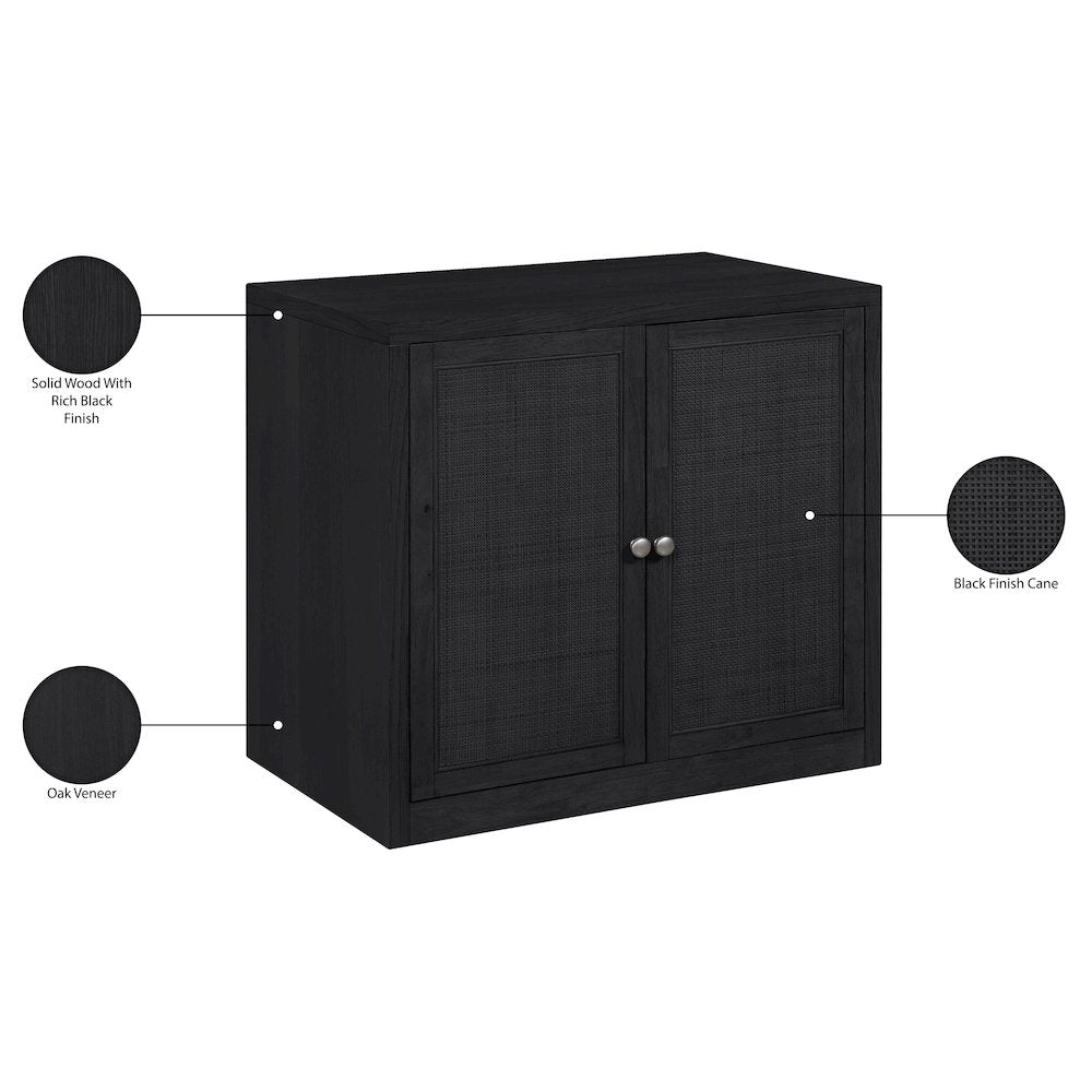Vero Black Solid Wood And Oak Veneer Sideboard/Buffet