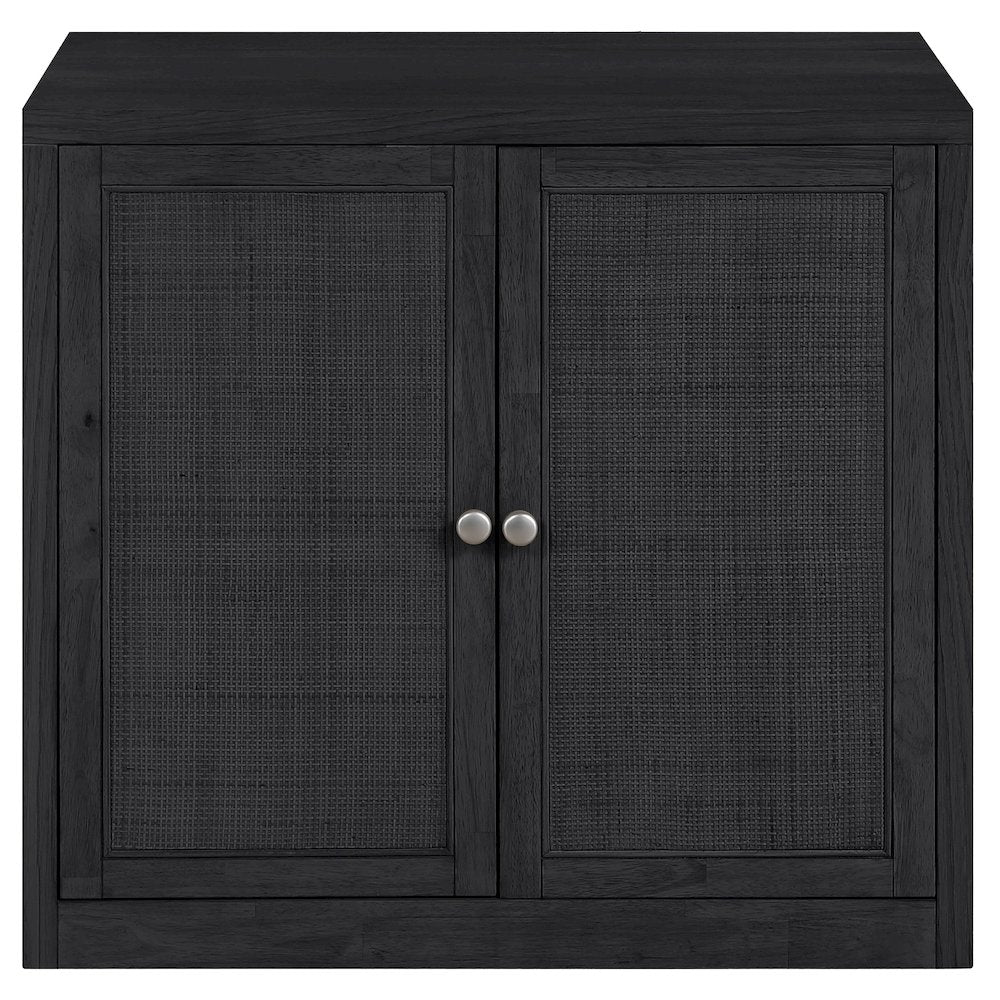 Vero Black Solid Wood And Oak Veneer Sideboard/Buffet