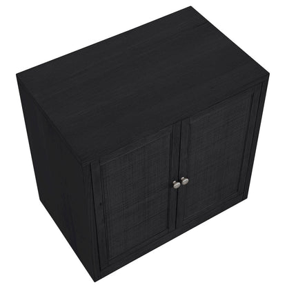 Vero Black Solid Wood And Oak Veneer Sideboard/Buffet