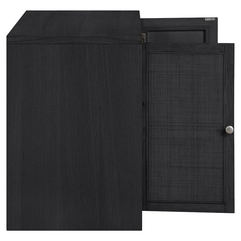 Vero Black Solid Wood And Oak Veneer Sideboard/Buffet