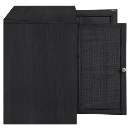Vero Black Solid Wood And Oak Veneer Sideboard/Buffet