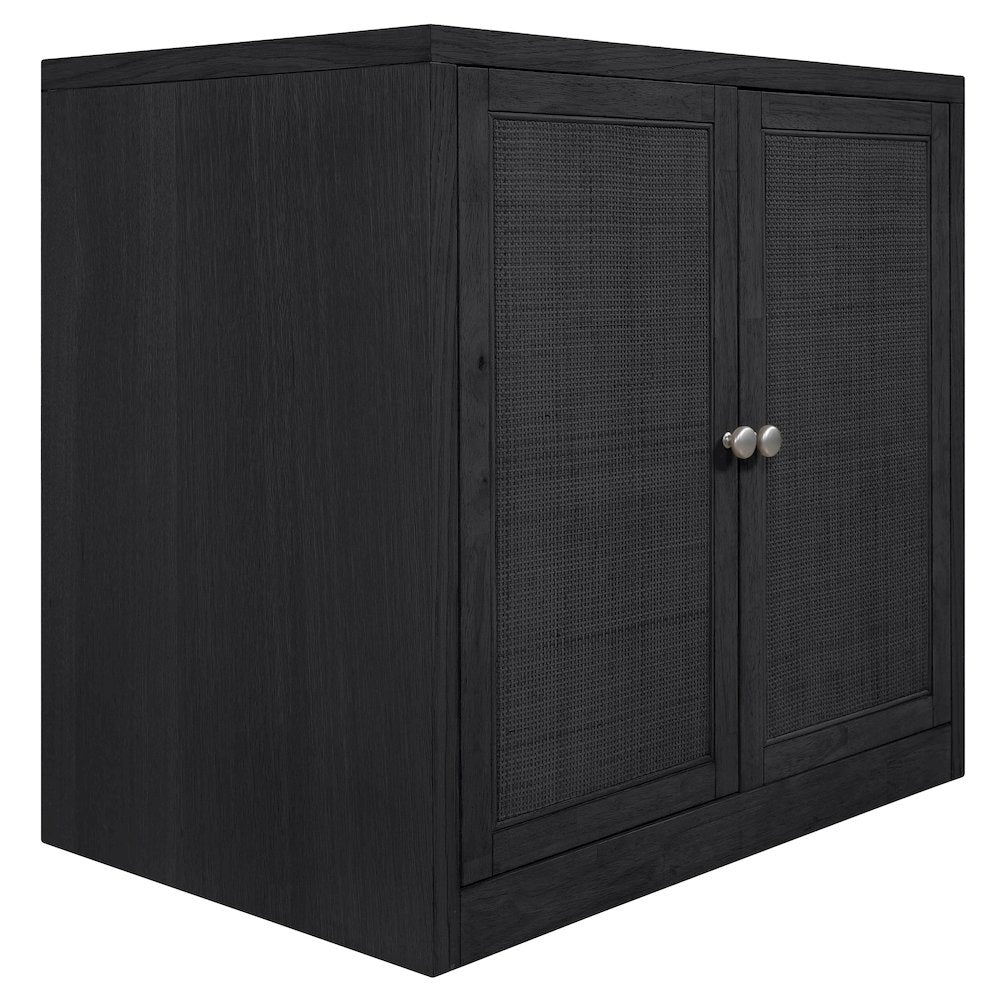 Vero Black Solid Wood And Oak Veneer Sideboard/Buffet