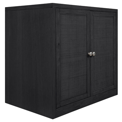Vero Black Solid Wood And Oak Veneer Sideboard/Buffet