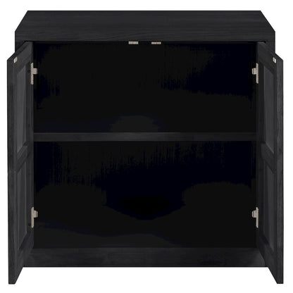 Vero Black Solid Wood And Oak Veneer Sideboard/Buffet