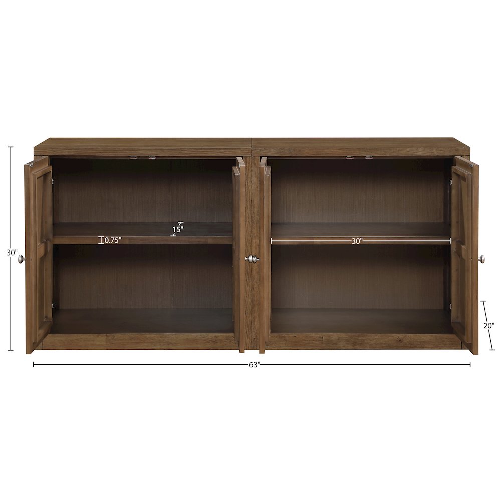 Vero Brown Solid Wood And Oak Veneer 2pc. Sideboard/Buffet