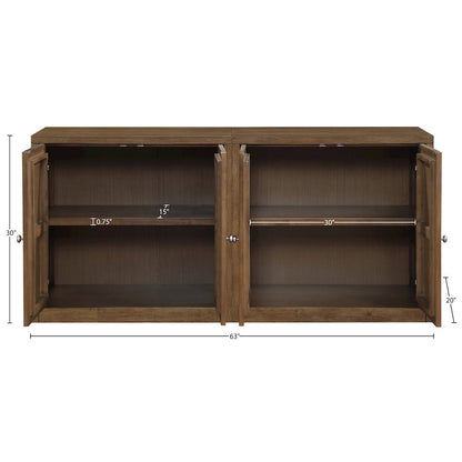 Vero Brown Solid Wood And Oak Veneer 2pc. Sideboard/Buffet