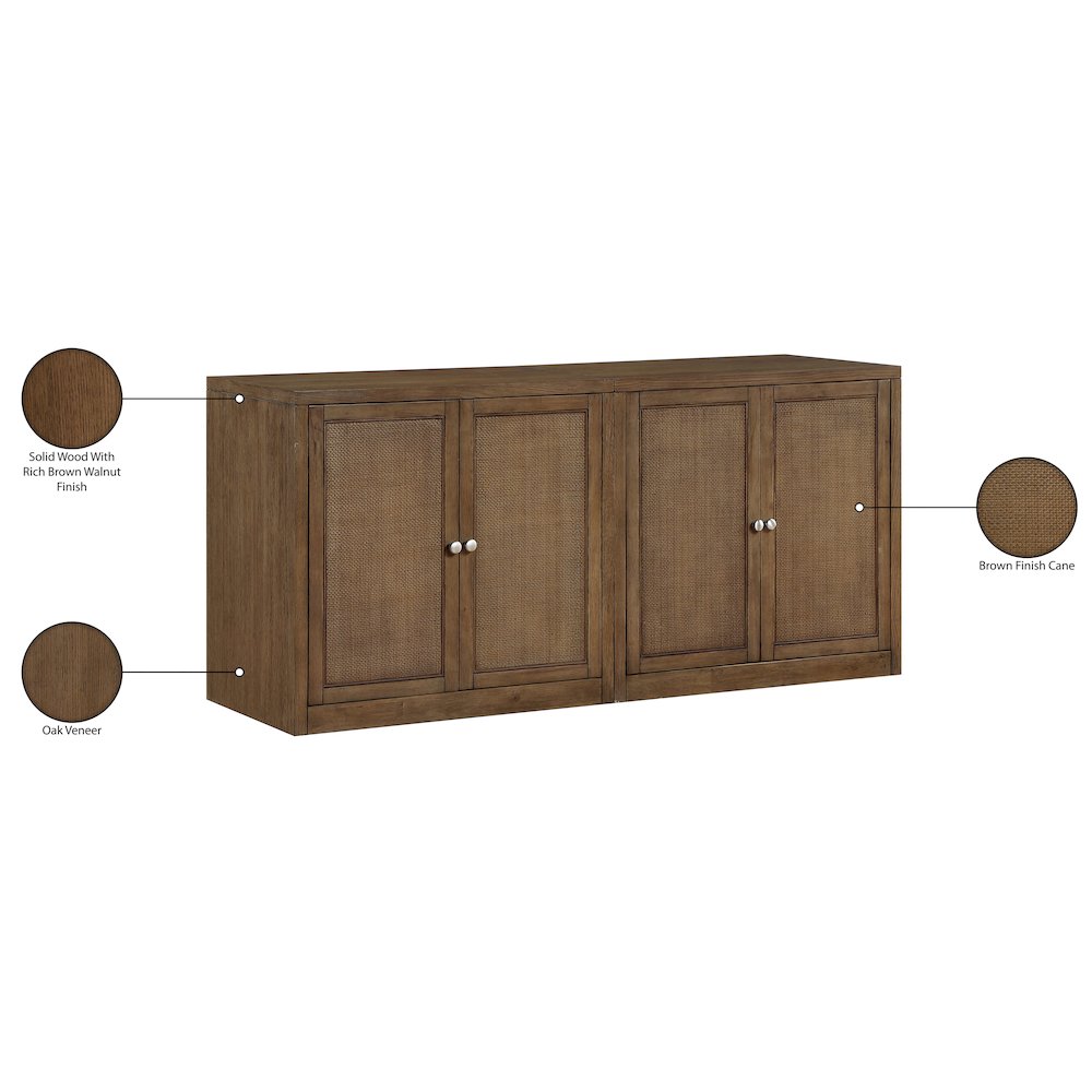 Vero Brown Solid Wood And Oak Veneer 2pc. Sideboard/Buffet