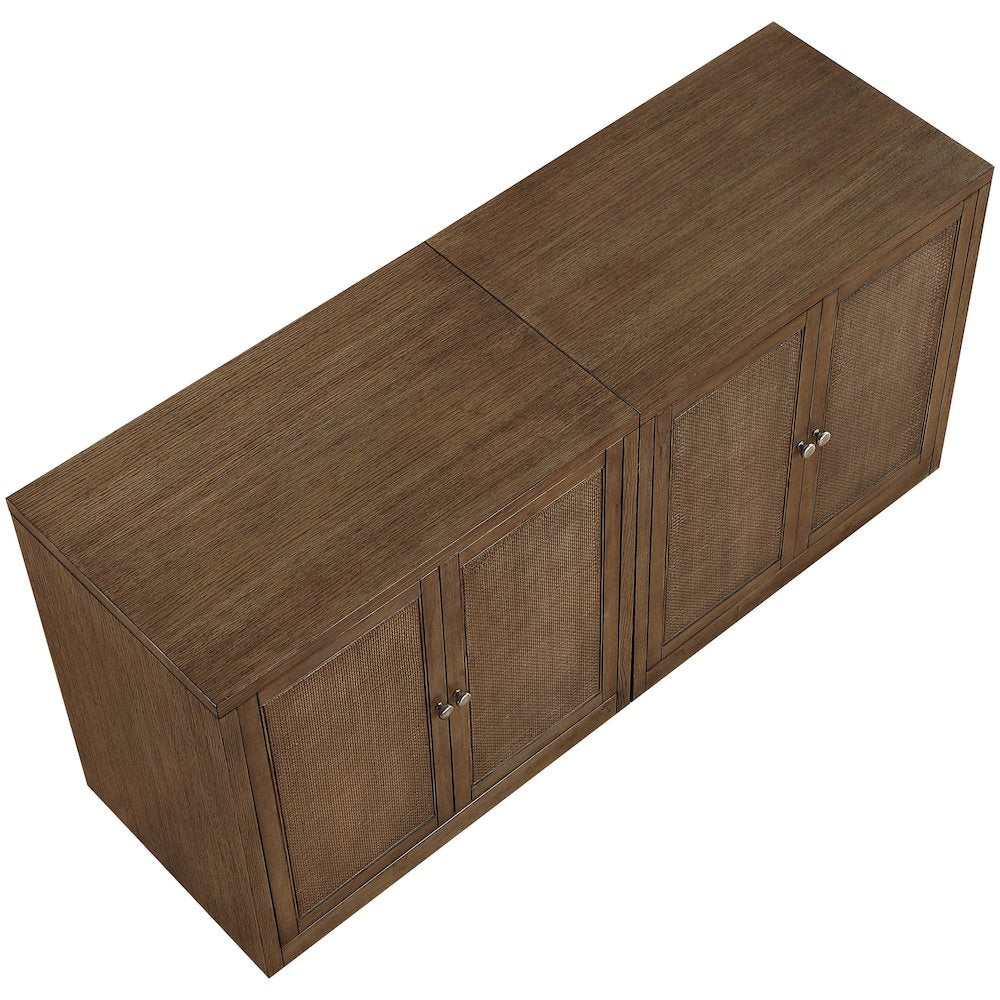 Vero Brown Solid Wood And Oak Veneer 2pc. Sideboard/Buffet