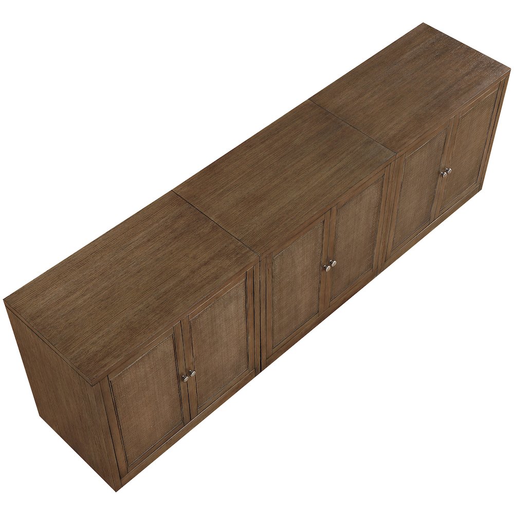 Vero Brown Solid Wood And Oak Veneer 3pc. Sideboard/Buffet