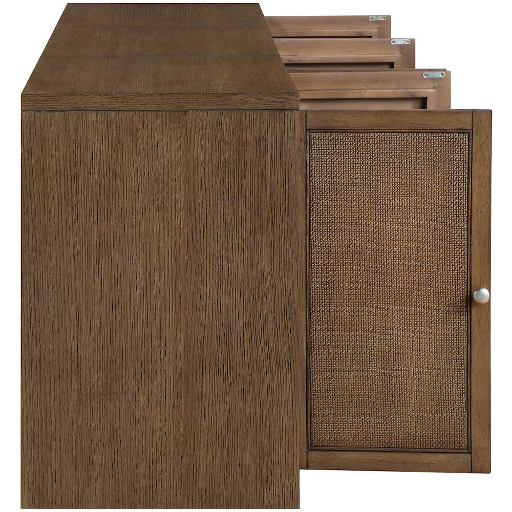 Vero Brown Solid Wood And Oak Veneer 3pc. Sideboard/Buffet