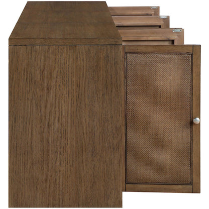 Vero Brown Solid Wood And Oak Veneer 3pc. Sideboard/Buffet