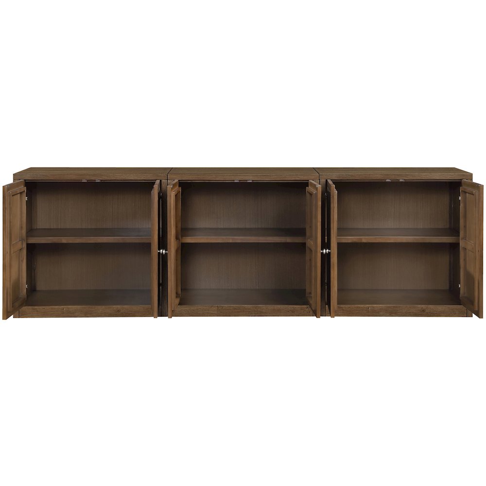 Vero Brown Solid Wood And Oak Veneer 3pc. Sideboard/Buffet