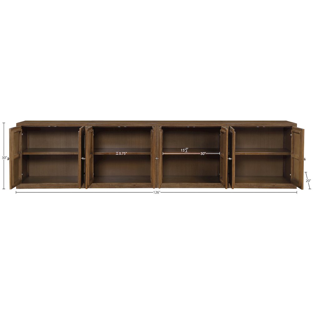 Vero Brown Solid Wood And Oak Veneer 4pc. Sideboard/Buffet