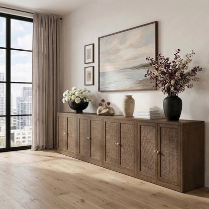 Vero Brown Solid Wood And Oak Veneer 4pc. Sideboard/Buffet