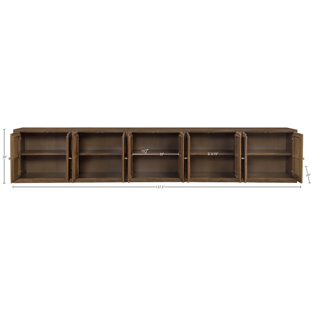 Vero Brown Solid Wood And Oak Veneer 5pc. Sideboard/Buffet
