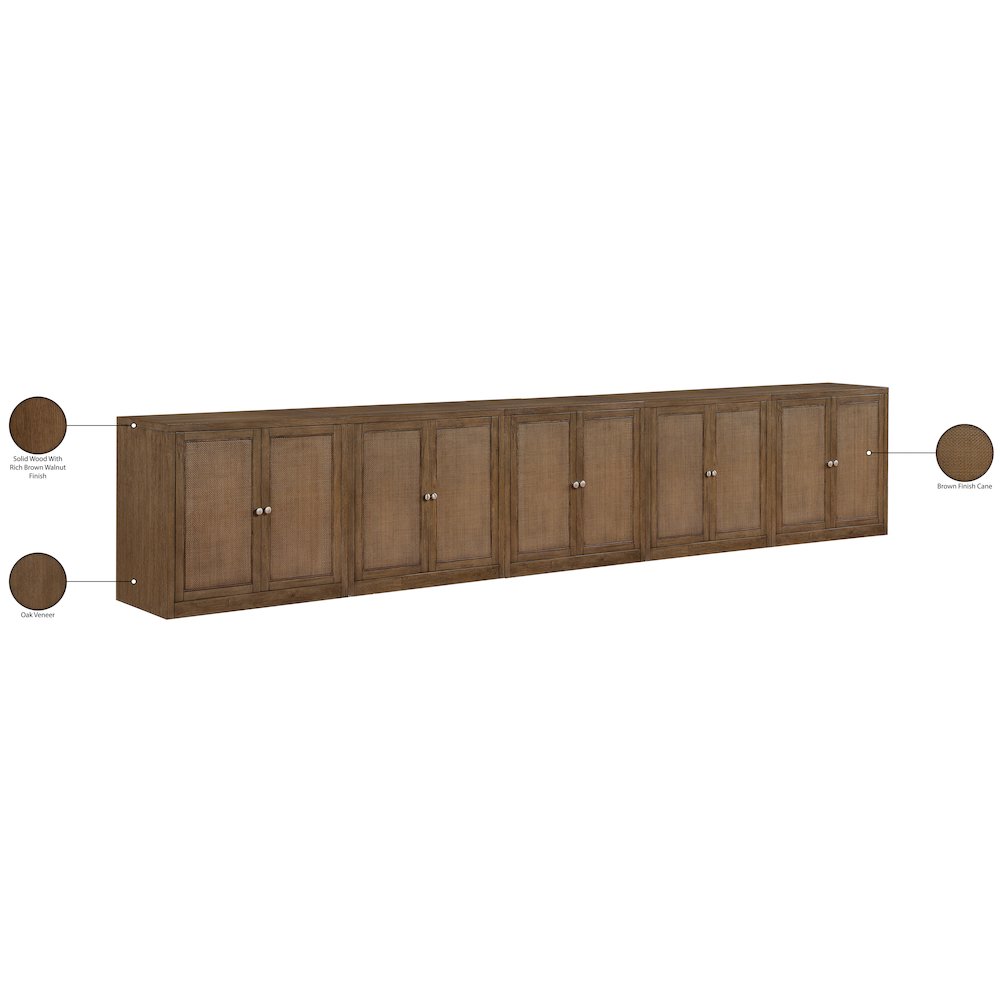 Vero Brown Solid Wood And Oak Veneer 5pc. Sideboard/Buffet