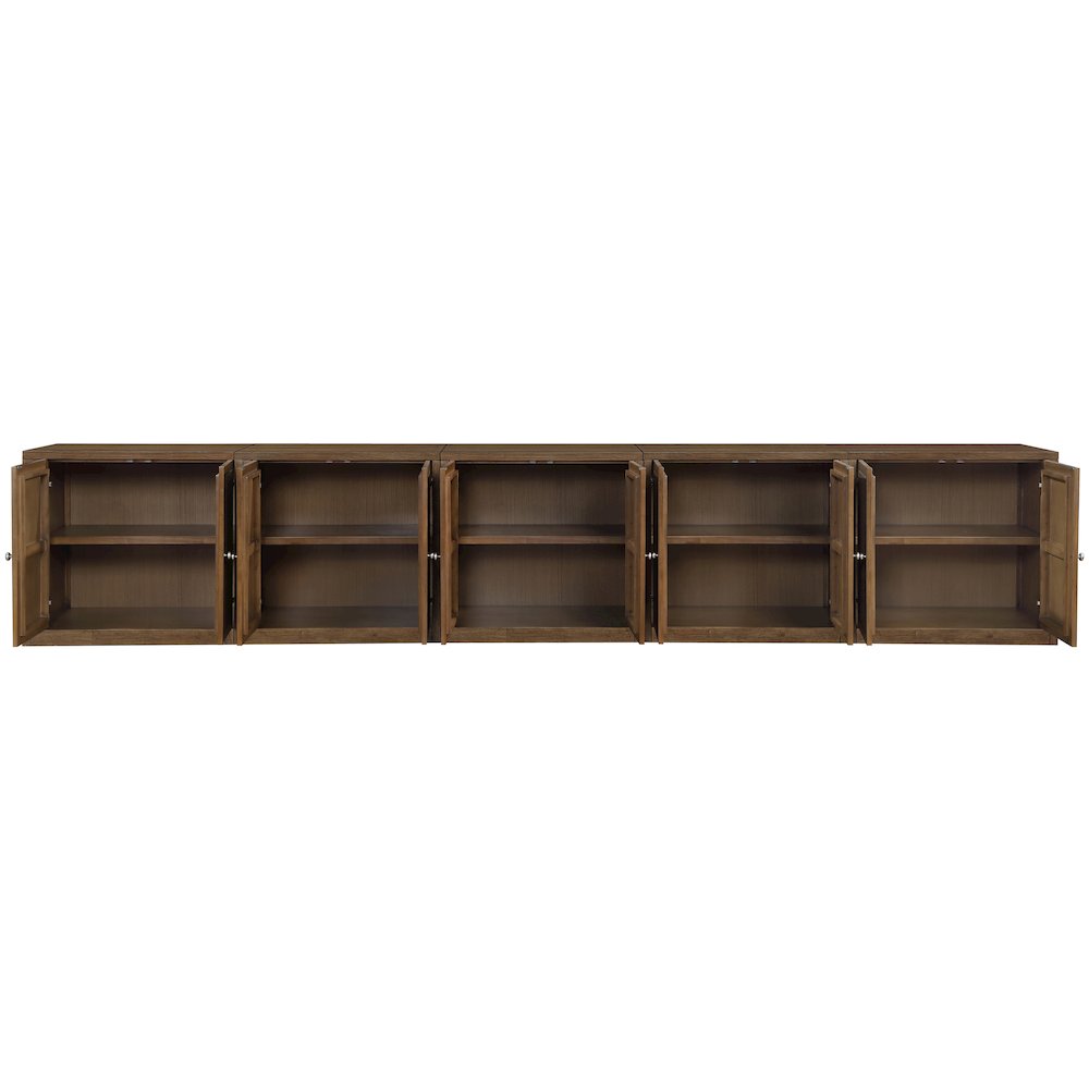 Vero Brown Solid Wood And Oak Veneer 5pc. Sideboard/Buffet