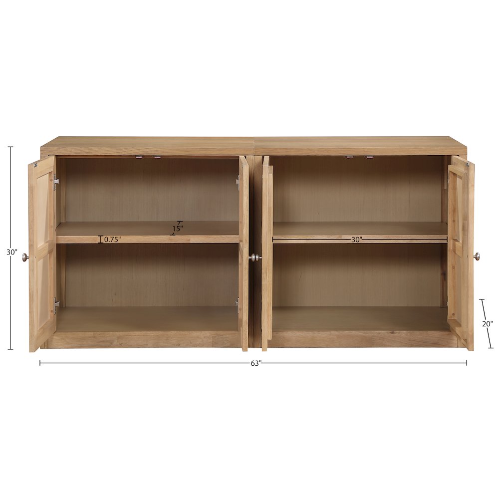 Vero Natural Solid Wood And Oak Veneer 2pc. Sideboard/Buffet