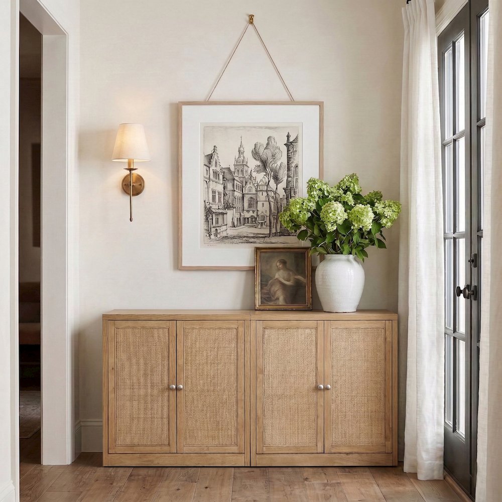 Vero Natural Solid Wood And Oak Veneer 2pc. Sideboard/Buffet