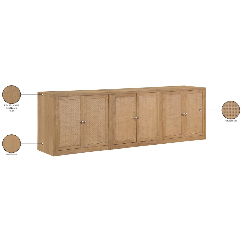 Vero Natural Solid Wood And Oak Veneer 3pc. Sideboard/Buffet