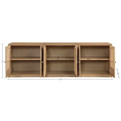 Vero Natural Solid Wood And Oak Veneer 3pc. Sideboard/Buffet