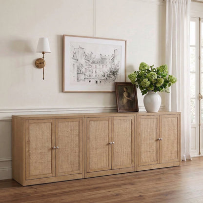 Vero Natural Solid Wood And Oak Veneer 3pc. Sideboard/Buffet