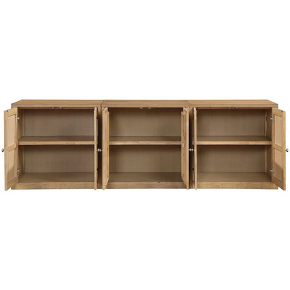 Vero Natural Solid Wood And Oak Veneer 3pc. Sideboard/Buffet