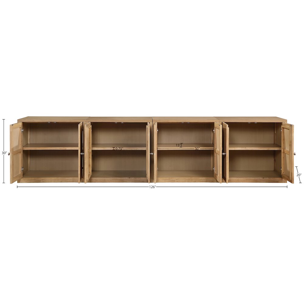 Vero Natural Solid Wood And Oak Veneer 4pc. Sideboard/Buffet