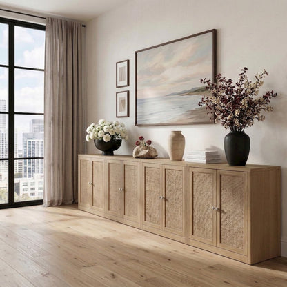Vero Natural Solid Wood And Oak Veneer 4pc. Sideboard/Buffet
