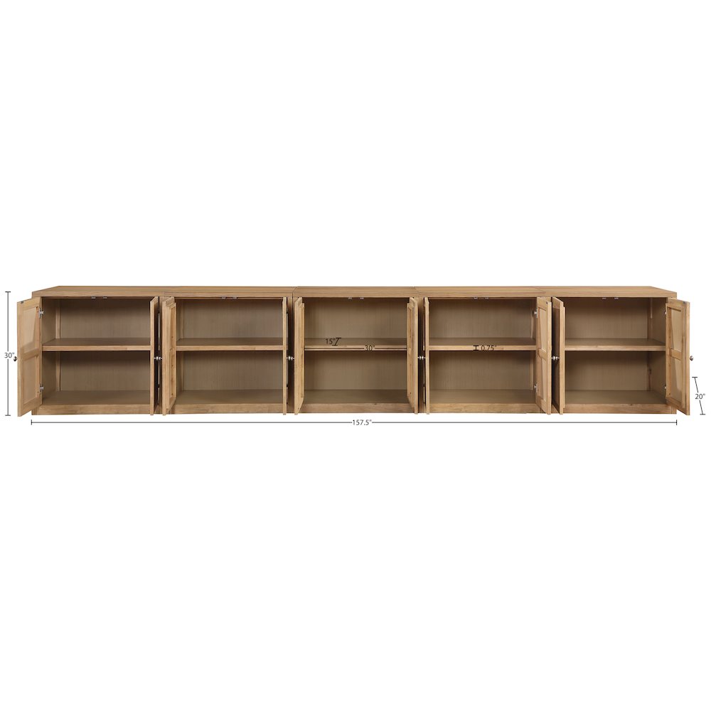 Vero Natural Solid Wood And Oak Veneer 5pc. Sideboard/Buffet